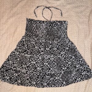 Black and White Halter Blouse